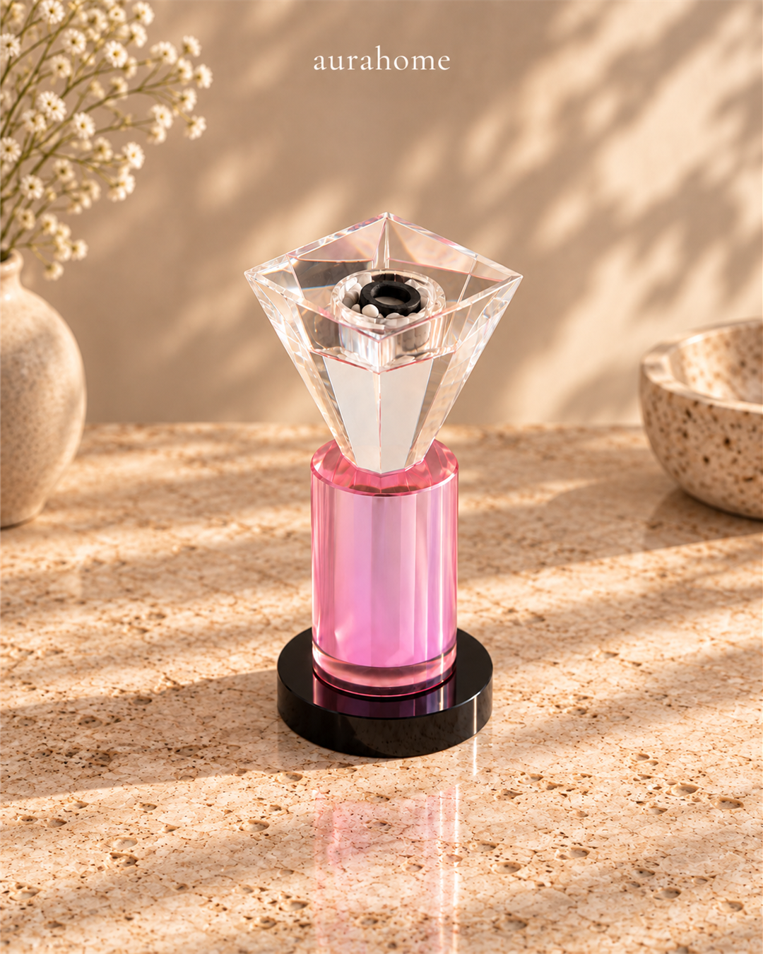 المبخرة الوردية برأس مربع | Crystal Pink Mubkhar — صورة العرض | Main view